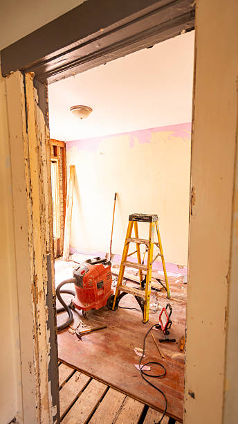 istock Residential construction zone, historic hurricane damaged Florida home undergoing renovation and restoration work. Damaged walls and floors from water and wind intrusion 2249555583