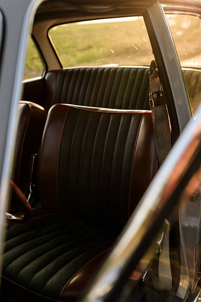 istock Classic Car Front Seat and Rear Bench in Warm Sunset Light 2249562657