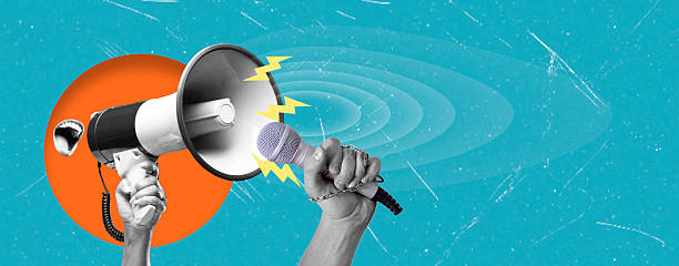 istock Art collage, Powerful communication tools hold attention in vibrant creative design for social awareness campaign in modern art style 2249568295