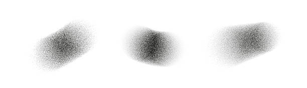 istock Set of grainy stipple texture spots with soft halftone noise. Abstract blurry shapes for retro designs, gradients, overlays, shading, backgrounds and minimal compositions 2249568688