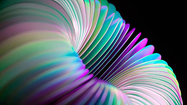 istock Futuristic abstract iridescent object with vibrant colors rippling and twisting in a seamless loop animation against a solid black background, showcasing a modern and dynamic design 2249578173
