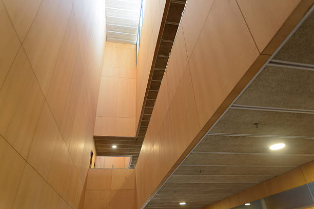 Spacious wooden interior featuring plenty of natural light and modern design.