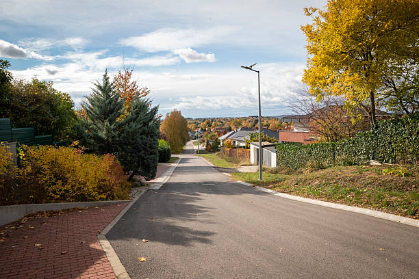 istock Road in a residential district 2249580774