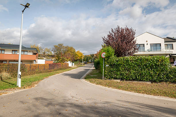 istock Road in a residential district 2249580783