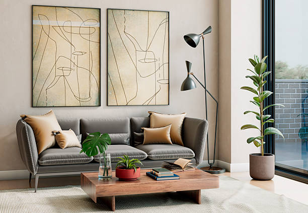 istock Large luxury modern bright interiors Living room mockup illustration 3D rendering image 2249584307