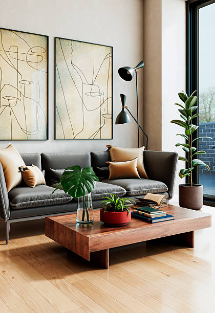 istock Large luxury modern bright interiors Living room mockup illustration 3D rendering image 2249584726