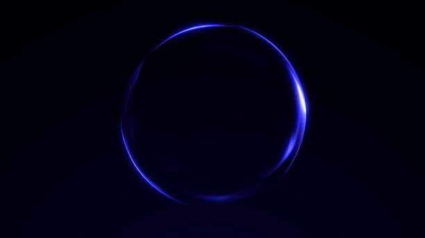 istock Glowing minimal purple orb on a dark futuristic background. Smooth neon edges and fluid forms create a modern abstract tech mood for digital design and branding concepts. 2249589694