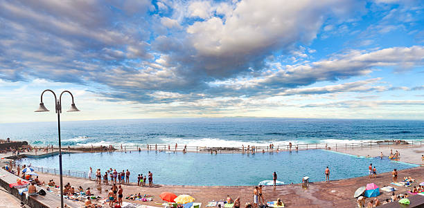 Natural pool with sea water. Idyllic seascape in the Canary Islands. Beaches of Spain