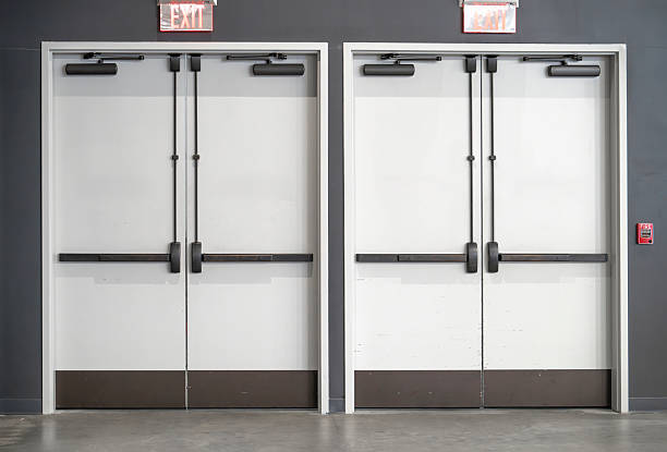 istock facade view of security lock door in office building 2249610563