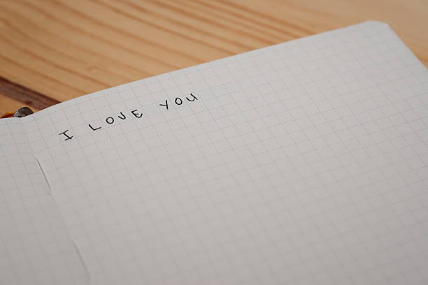 istock I Love You Message on Blank Grid Notebook Page 2249610703