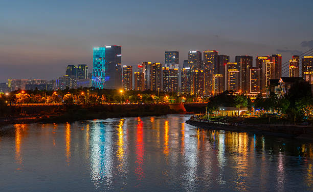 istock landscape night view of Chengdu waterfront 2249611704