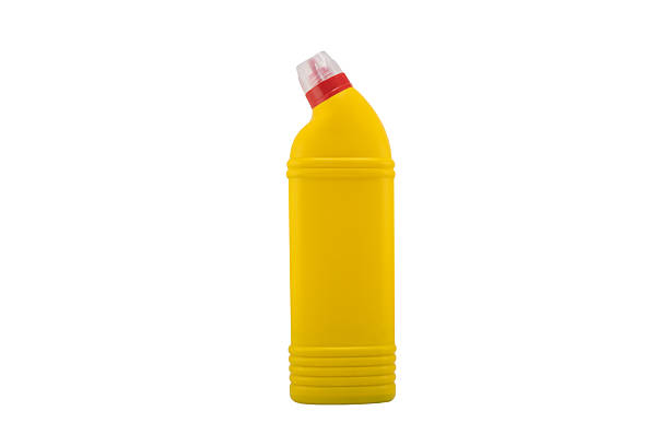 Plastic bottle for detergent cleaning agent iIsolated on white background. Plastic bottle isolated with clipping path.