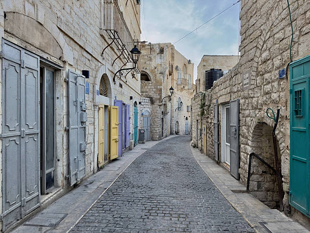 Old Town Bethlehem, Palestine, Israel at sunset.