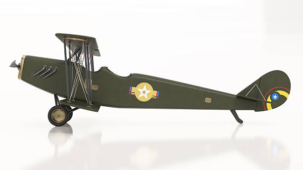 istock Model biplane showcases detailed design and craftsmanship in a studio setting 2249622628