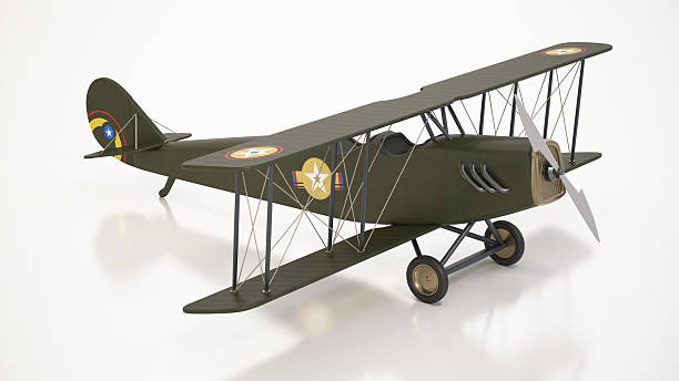 istock Model biplane showcases detailed design and craftsmanship in a studio setting 2249622794