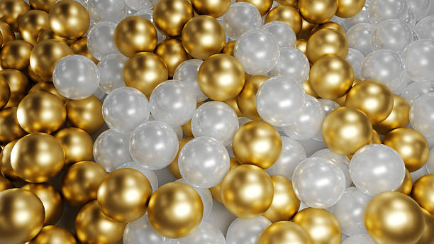 istock Realistic 3d Gold and Pearl Balls Background 2249624851