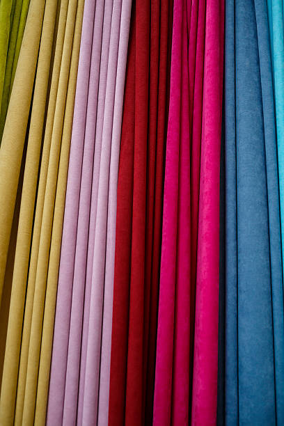 istock Window curtain, large selection of curtain fabrics, textile store 2249627242