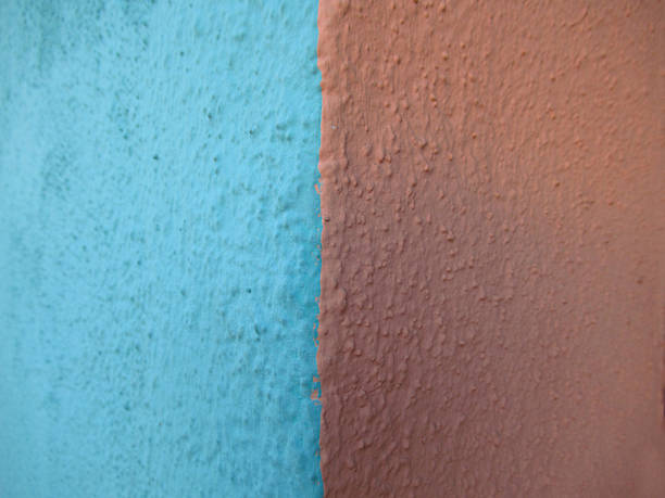 Painted Walls Corner, Turquoise and Peach-Brown
