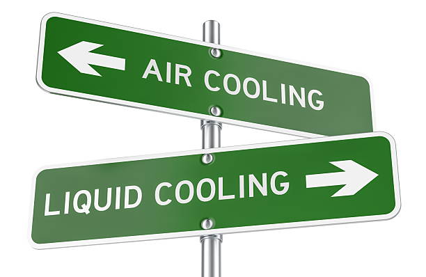 istock Air cooling and liquid cooling wooden sign hanging on chain. 3D rendering 2249637029