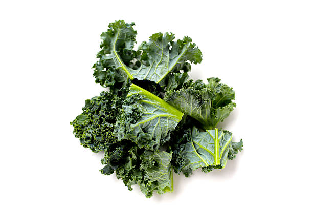 istock Curly kale leaves, Fresh green vegetables 2249639224