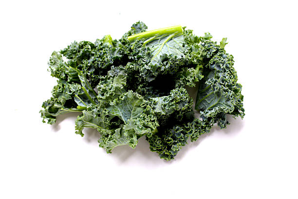 istock Curly kale leaves, Fresh green vegetables 2249639249