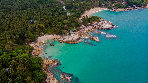 istock Aerial view Bali, Indonesia, Indian Ocean coastline, wave water surface 2249645877