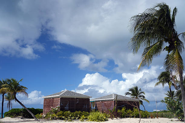Martinique, Sainte-Luce - November 28, 2023: Shacks and restaurants on the stunning beach of Anse Figuier, located on the southern part of the caribbean island of Martinique.