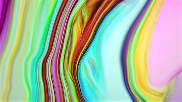 istock Abstract marbled waves in vibrant rainbow palette 2249655606