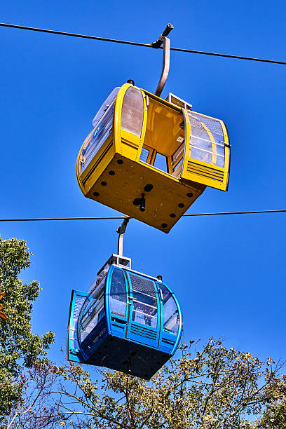istock Colourful overhead cable car cabin in the mountains 2249658482