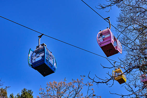 istock Colourful overhead cable car cabin in the mountains 2249658509