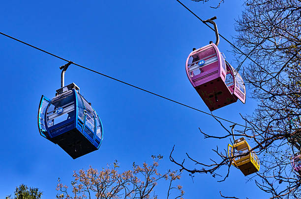 istock Colourful overhead cable car cabin in the mountains 2249658510