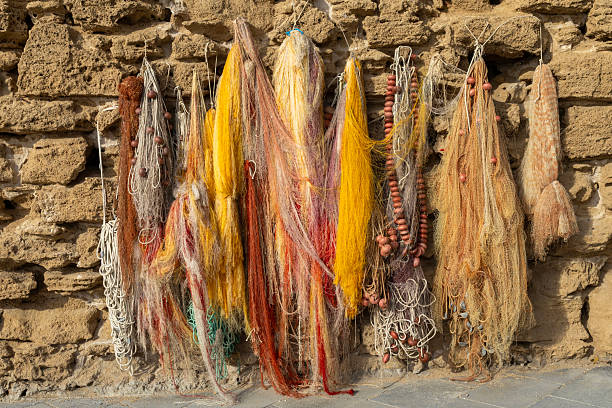 istock A display of colorful  fishnets against a wall 2249659902