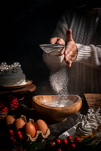 istock Christmas & New Year Baking Scene with Flour Sifting 2249666334