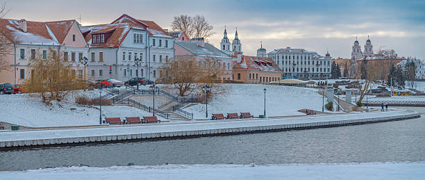 istock Winter Minsk is covered in snow 2249670017