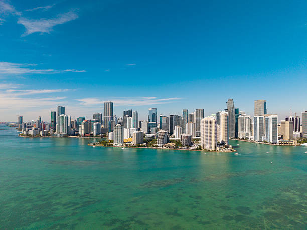 istock Miami downtown. Skyscraper building. Cityscape building downtown. City architecture. Miami downtown skyline. Miami skyscraper cityscape. Miami city skyline view of Brickell key. Travel to Florida 2249672323