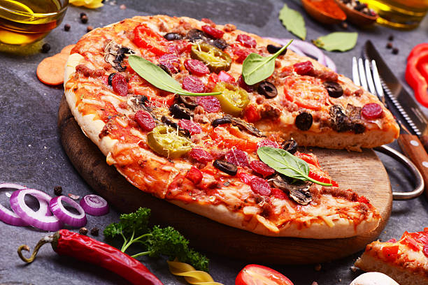 istock Fresh fragrant pizza from the best products 2249674186
