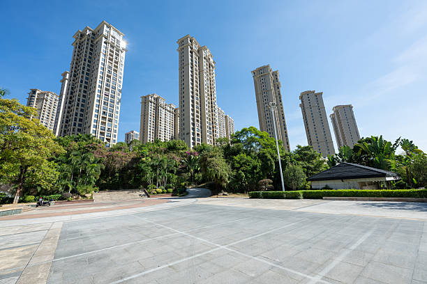 istock An empty square, a city residential area with modern buildings 2249676533