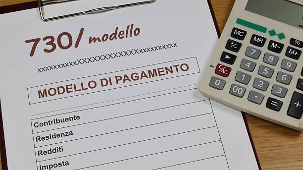 istock Filling out tax forms 730 in Italy, copy space 2249676997
