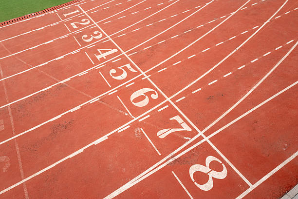 Numbers on the school playground track