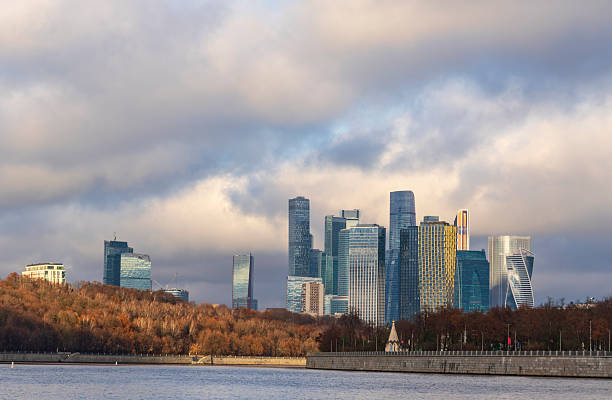 istock Moscow-City modern skyline with river and autumn foliage 2249681241