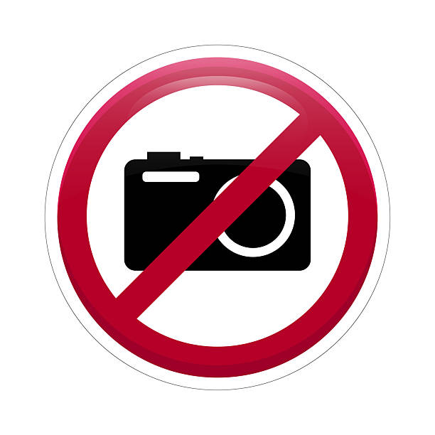 istock No photo sign. No camera allowed symbol. Red circle vector icon. Prohibition photography emblem. 2249682061