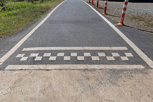 istock Start, finish line. asphalt road racing texture background. 2249682598