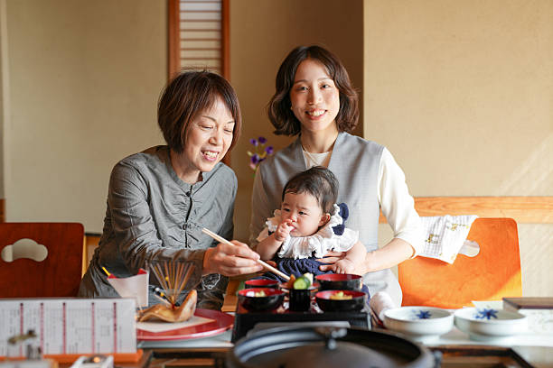 istock A woman is feeding a baby with chopsticks 2249688919