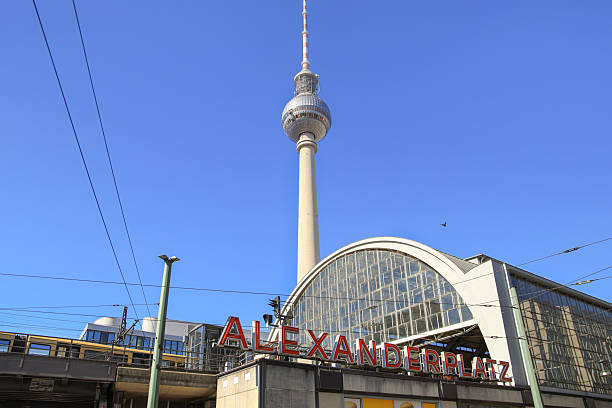 Berlin Alexanderplatz train station with the TV tower, Berlin - Germany
