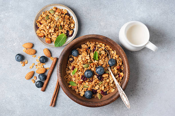 istock Homemade oat granola with raisins and nuts 2249703979