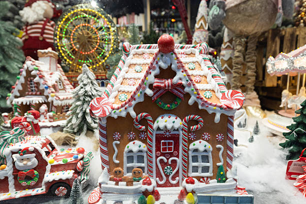 istock Christmas gingerbread house in winter shop display 2249704432