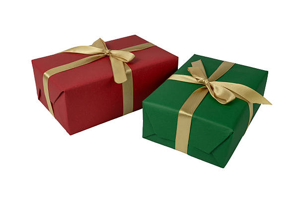 istock Multicolored Wrapped Christmas Presents with Gold Ribbons 2249705810