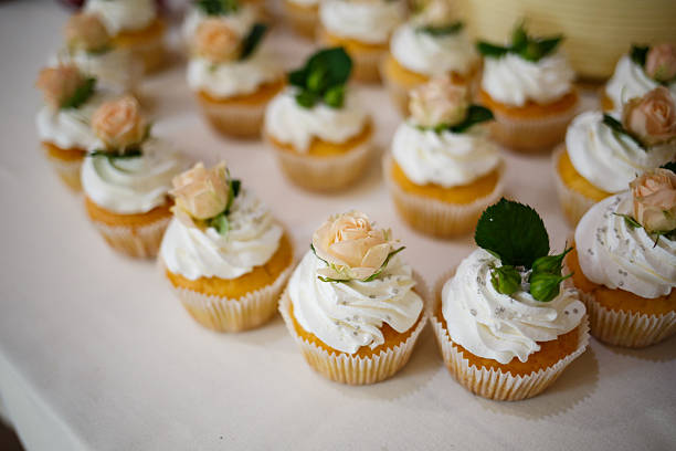 Beautiful and delicious cakes on a festive day
