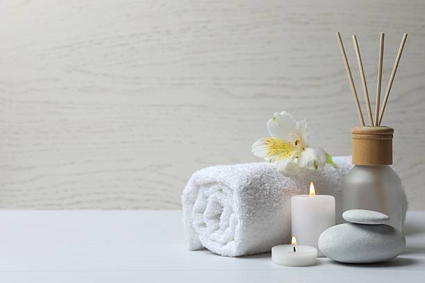 istock Spa composition on a wooden table. Natural cosmetic products 2249710462