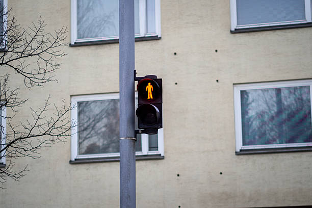 Urban Pedestrian Signal with Red Standing Figure